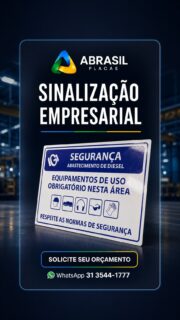 Sinalização não é detalhe. É a primeira coisa que seu cliente vê, e a última que seu funcionário esquece.
Na Abrasil Placas a gente transforma comunicação em segurança, organização e profissionalismo.
Fazemos placas de segurança NR-26, sinalização industrial, identificação para obras, condomínios e comércios. Com acabamento premium, alta durabilidade e visual que valoriza sua marca.
Porque quando a placa é certa, o fluxo anda, o acidente evita e a sua empresa aparece.
O nosso negócio é você aparecer.
📲 Solicite seu orçamento agora: WhatsApp 31 3544-1777
Atendemos Betim e todo o estado de Minas Gerais
#AbrasilPlacas #SinalizaçãoEmpresarial #PlacasDeSegurança #ComunicaçãoVisual #SinalizaçãoIndustrial PlacasPersonalizadas BetimMG IndustriaMineira ObrasMG Condominios